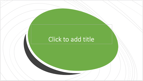 PowerPoint cover slide design idea with green artistic curves