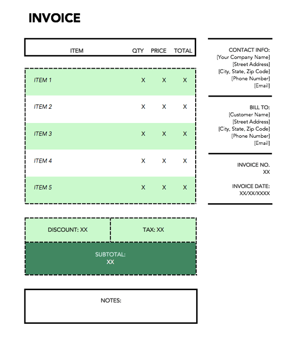 green-shipping-invoice-template