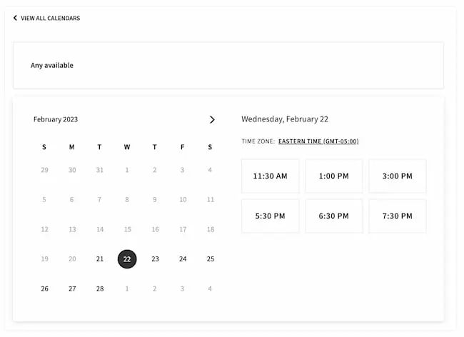 Scheduling tool example: Acuity Scheduling