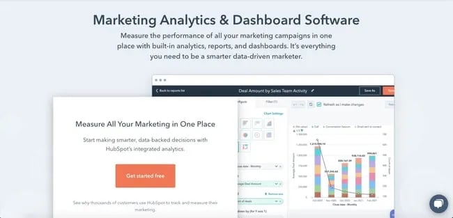 web analytics tools: HubSpot marketing and analytics dashboard software