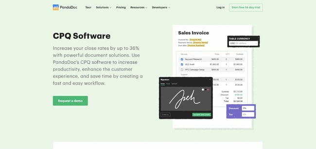 guided selling software: pandadoc