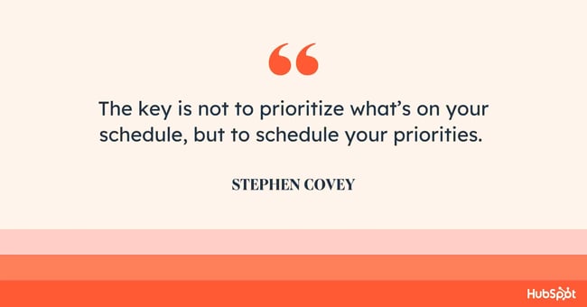 scheduling your priorities