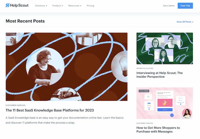 Blog design examples: Help Scout