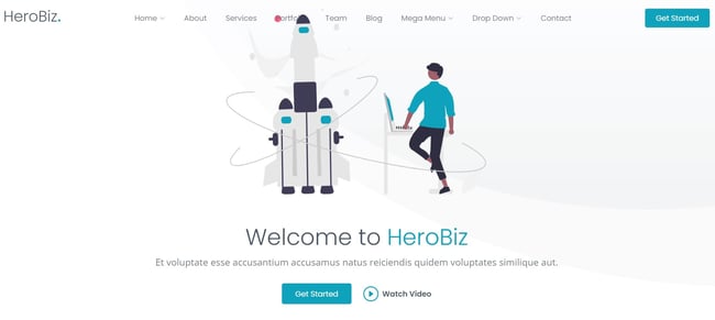  business website templates, HeroBiz