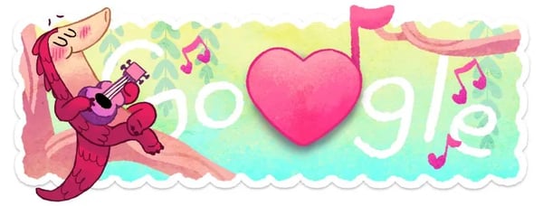 Google's Valentine's Day Doodle, released Feb. 12, 2017, features the Indian pangolin, a species native to India, Sri Lanka, Pakistan, Bangladesh, Nepal and Bhutan