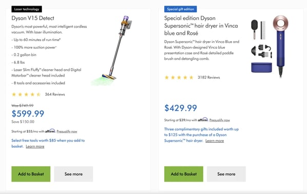holiday customer delight_dyson deals example