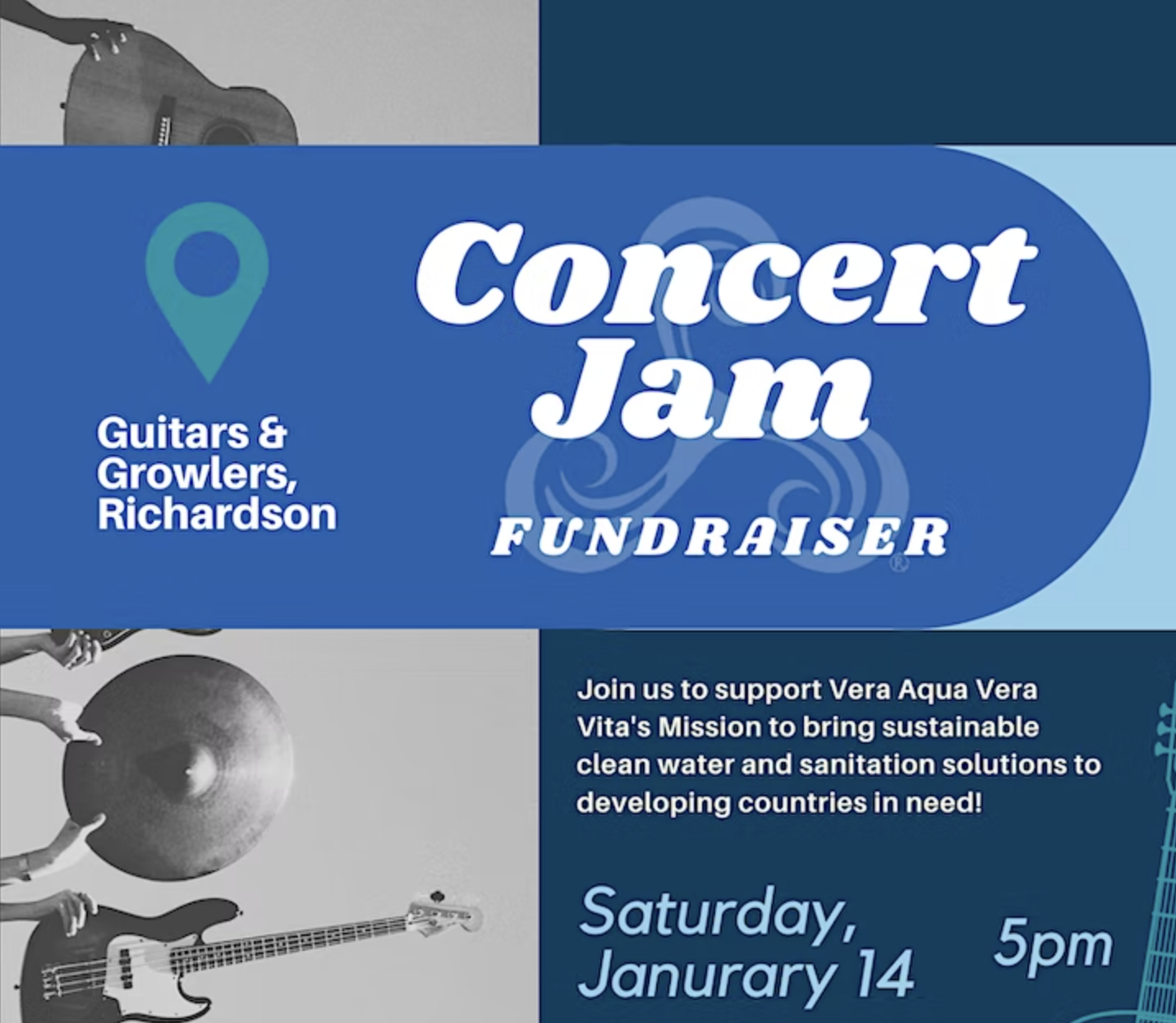 holiday fundraising, a concert jam fundraiser is raising money for Vera Aqua Vera Vita