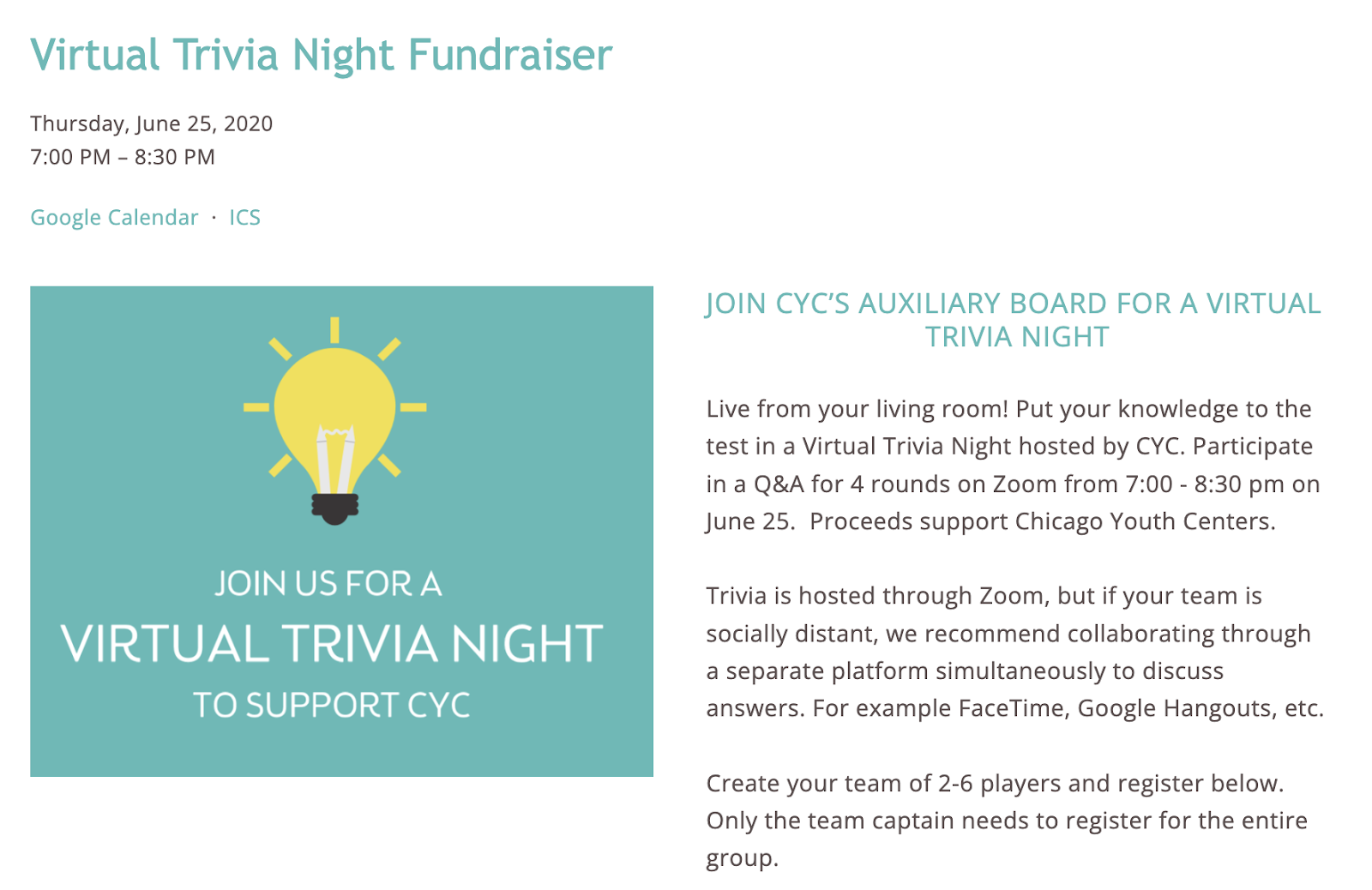 Christmas fundraiser, Chicago Youth Centers host virtual trivia night