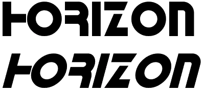 Horizon old fashioned font