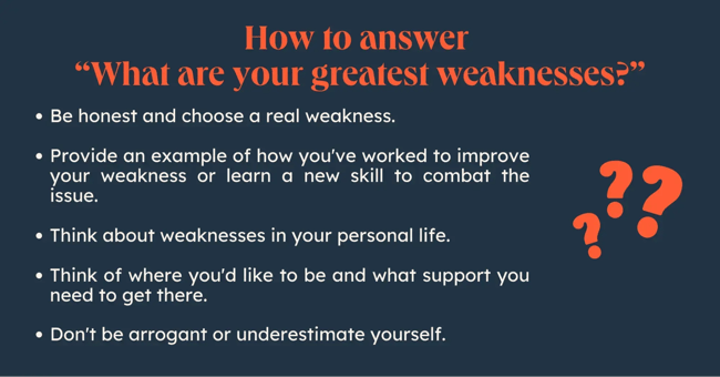 advice on how to answer what are your greatest weaknesses