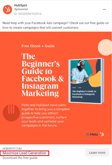 HubSpot's Guide on Creating Facebook Ads