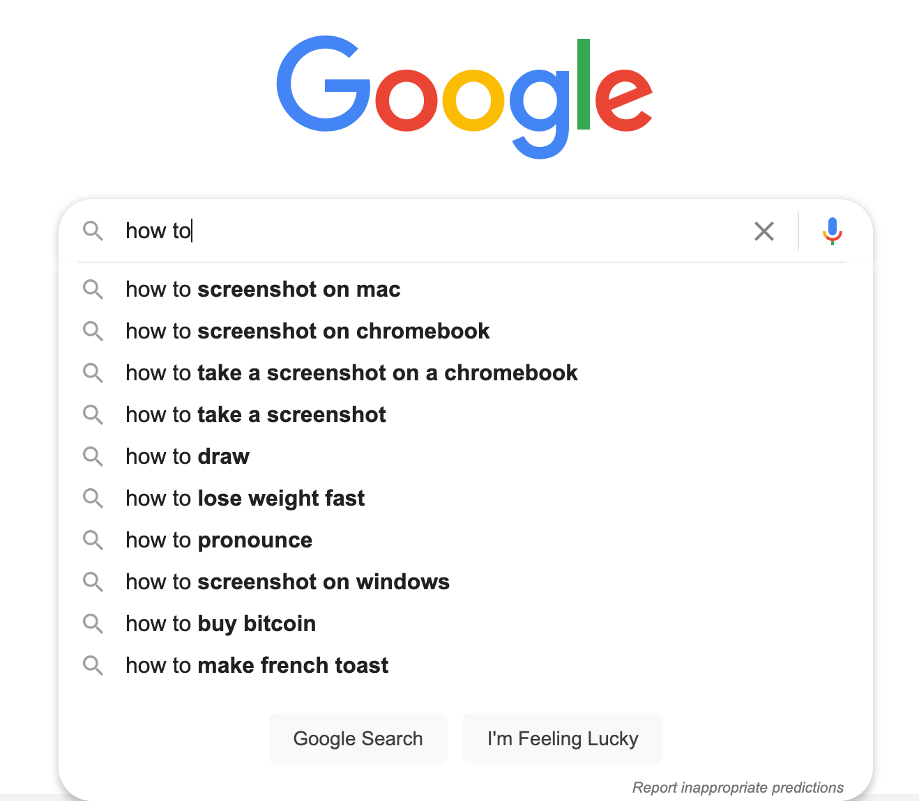 someone searching "how to" on Google