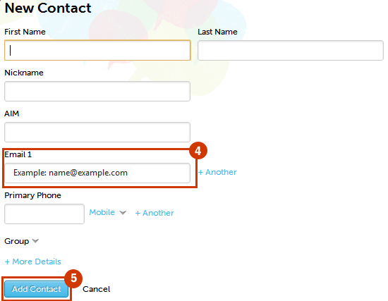 how to white list an email in AOL, add new contact