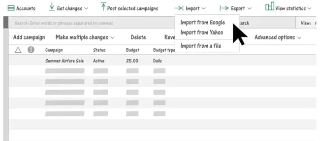 Microsoft Ads PPC campaign management dashboard
