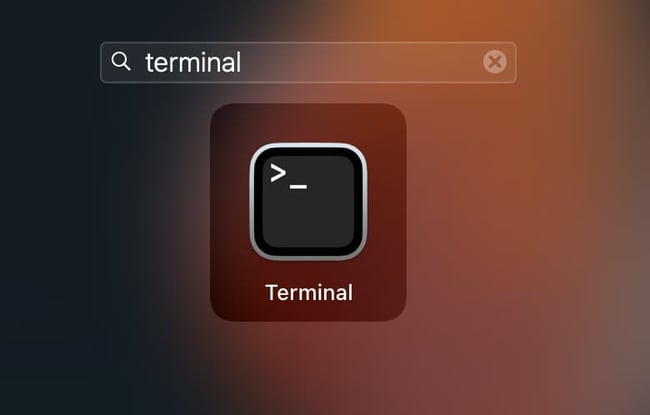 How to clone GitHub repository: Terminal. Shows terminal in launchpad. 