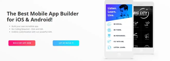 buildfire landing page structure