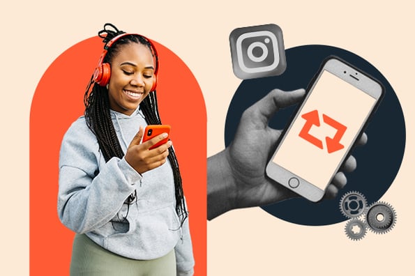 A self-marketer reposting an representation connected Instagram to summation marque engagement. 