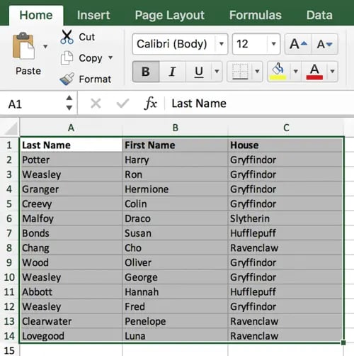 how to sort data in excel example