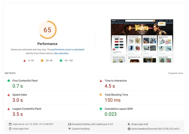 page speed test: google pagespeed insights 