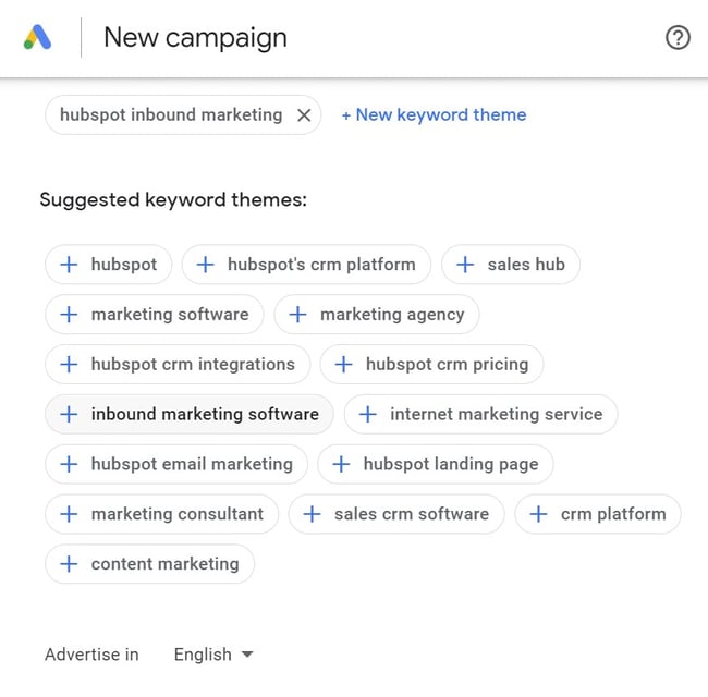 how to use google ads: keyword themes