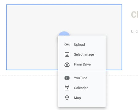 google sites tutorial: Image shows content placeholder 