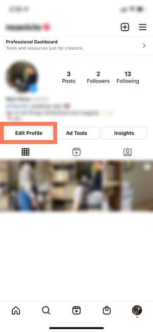 كيفية استخدام رؤى instagram: تعديل الملف الشخصي