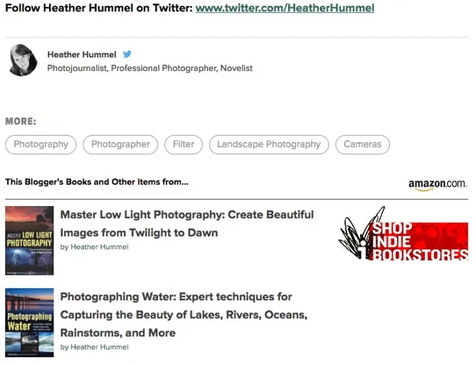 author bio example: heather hummel