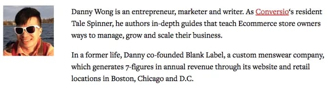 author bio example: danny wong