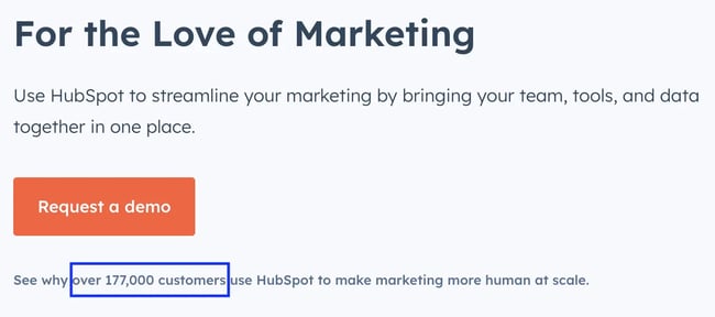 How to write a call to action: Use numbers in your CTAs like this HubSpot marketing CTA does.