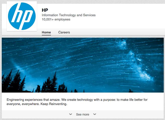 hp linkedin page.