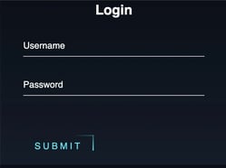 Login Form template with floating light