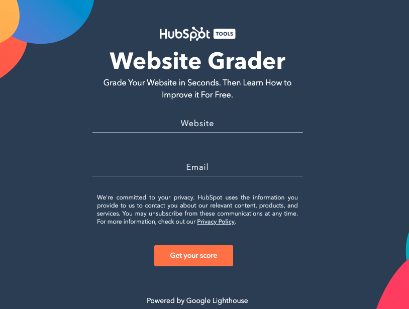 HubSpot website grader
