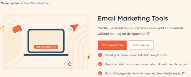 bulk emailing software, Hubspot's email marketing tool