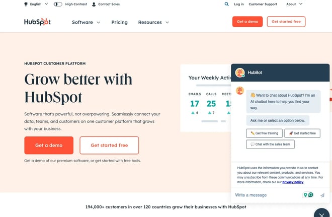 Hubspot uses its own generative AI chatbot, HubBot