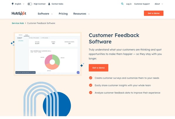 qualitative data analysis software, Hubspot customer feedback helpdesk