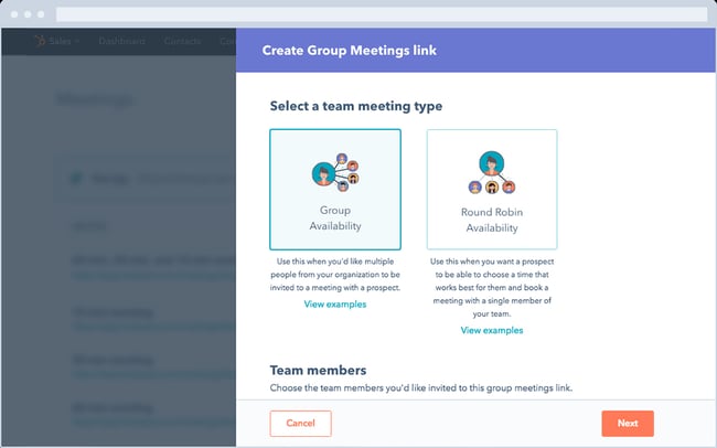 Group scheduling tool by HubSpot