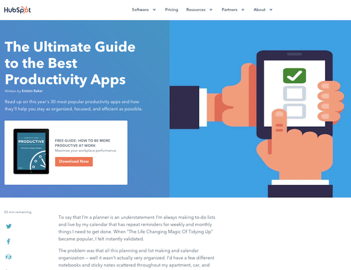  HubSpot pillar page on the supreme guide to performance apps