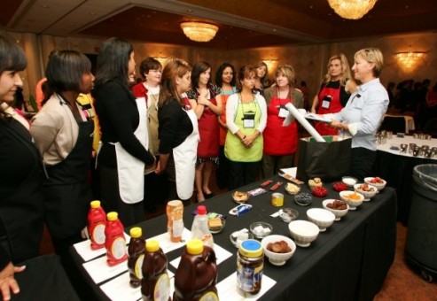 Group of female coworkers in an ice cream cook-off