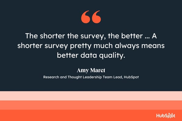 amy maret, research and thought leadership team lead at hubspot, ideal survey time