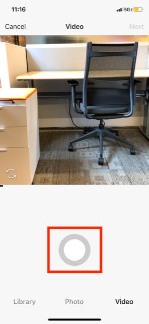 Recording an Instagram video