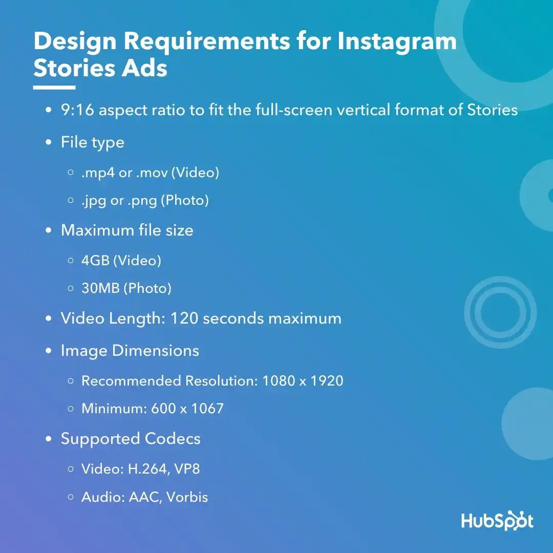 Design requirements for instagram story ads.