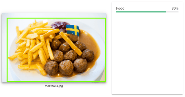 image uploaded to Googles Clous Vision API interpreted as meatballs