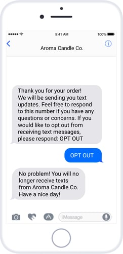 Business texting Opt Out