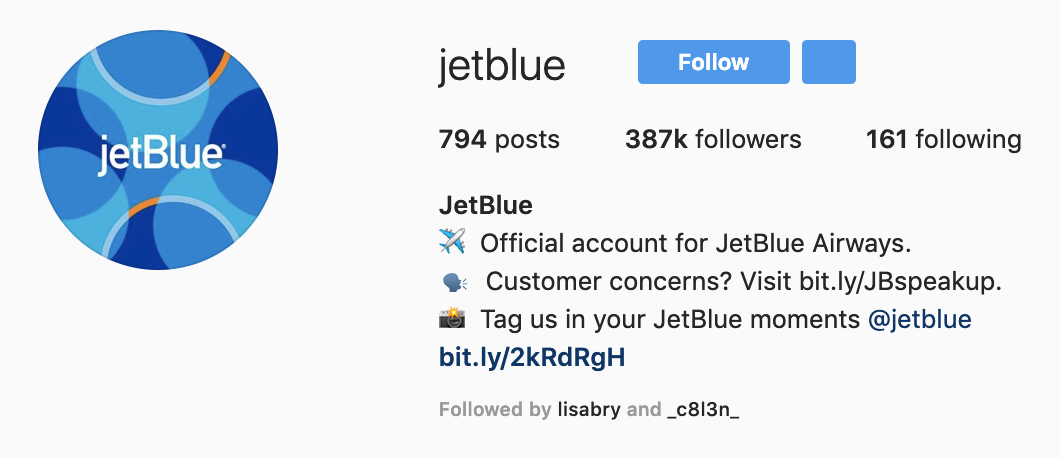 Jetblue Instagram Profile Picture 