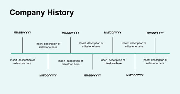 Company history on profile template