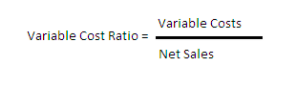 Variable Cost Ratio Formula