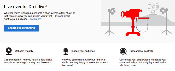 YouTube Live Events