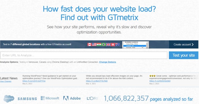 wordpress site speed: gtmetrix results 