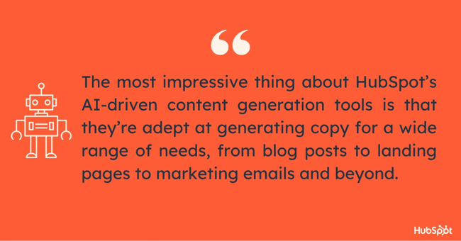 quote about hubspot ai-drive content generation tools