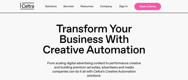 Homepage of Celtra ads management tool.